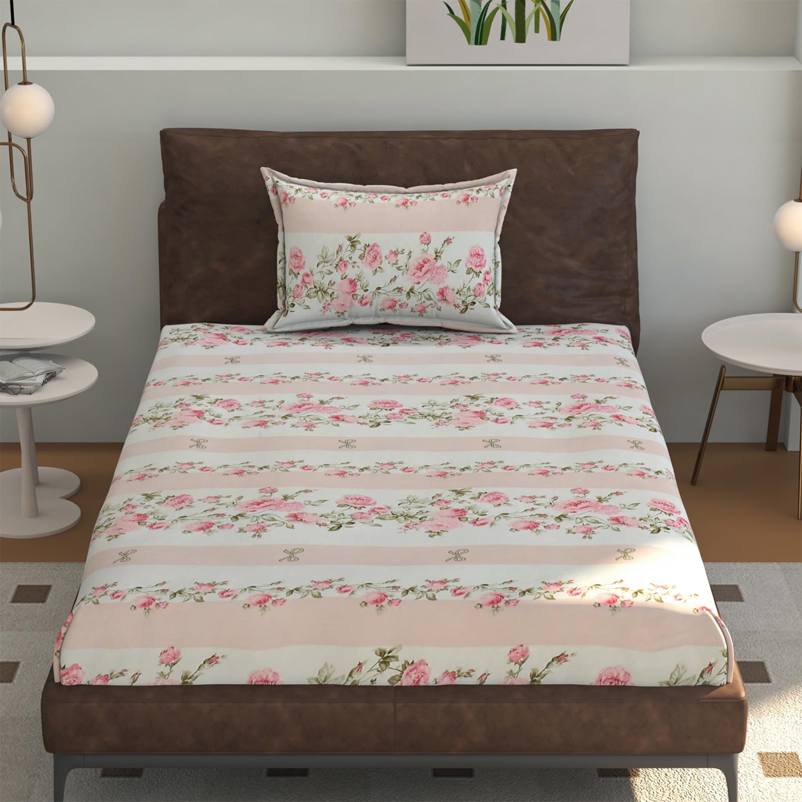 Florida Pink Floral Microfiber Bedsheet – Soft & Stylish -2