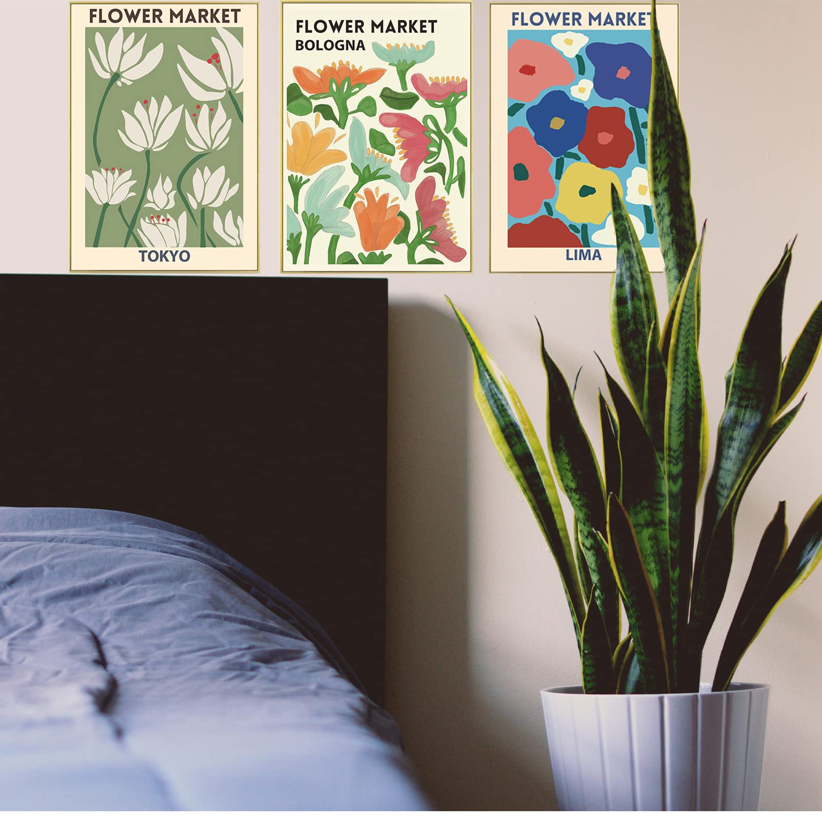 Habseligkeit - Set Di 6 Poster Matisse Mercato Dei Fiori - Stampe Artistiche Astratte Da Parete, Stile Danese Rosa Pastello, Formato 20x25 Cm, Senza Cornice