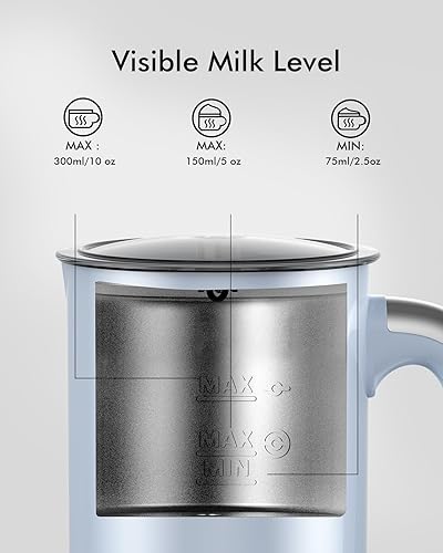 Miniatura 6 de Longdeem - Espumador de leche fácil de usar, vaporizador eléctrico y máquina de espuma automática para lattes, capuchinos, macchiatos y chocolate