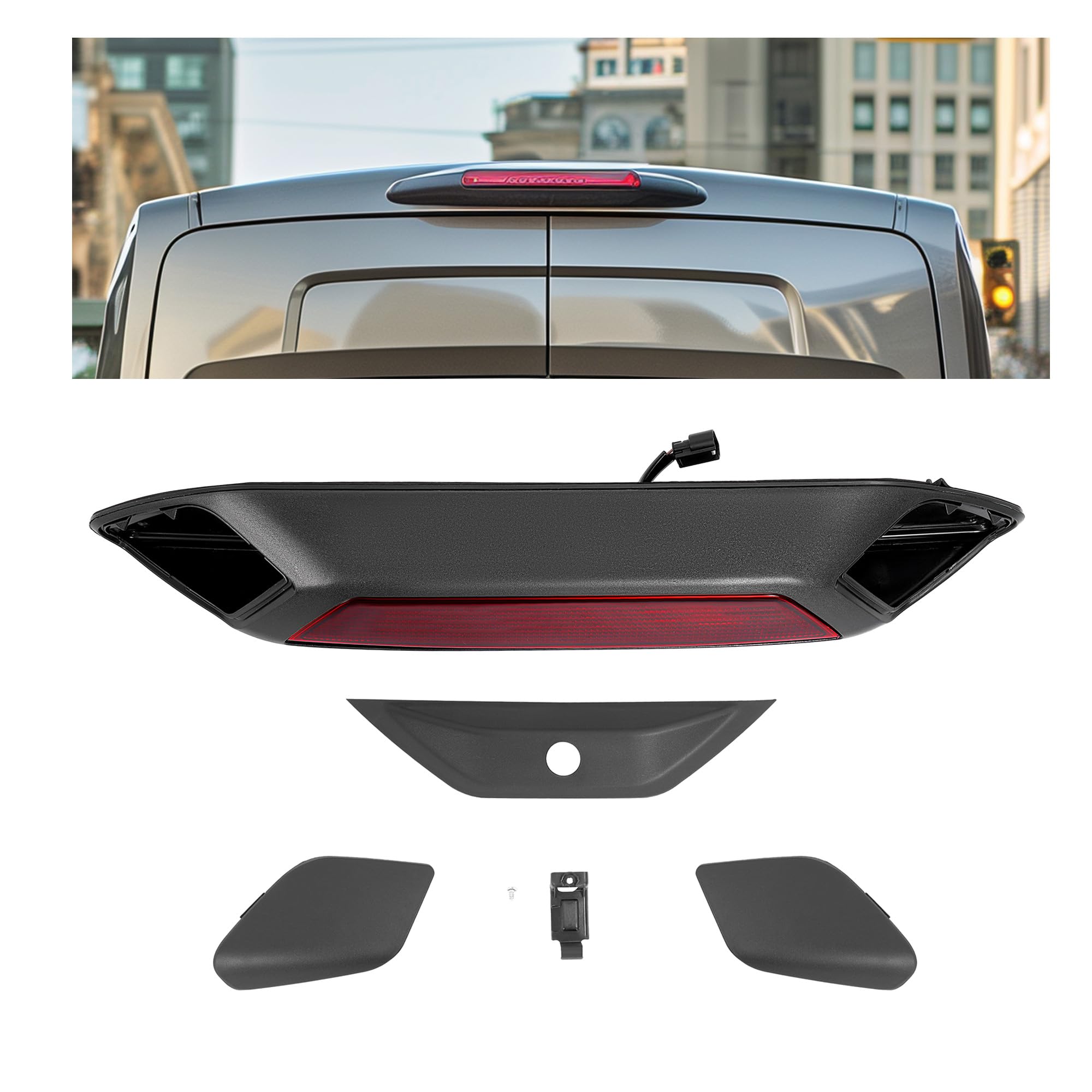 ラ123 19-25 Silverado GMC Sierra High Mount Stop Lamp Dual Cameras