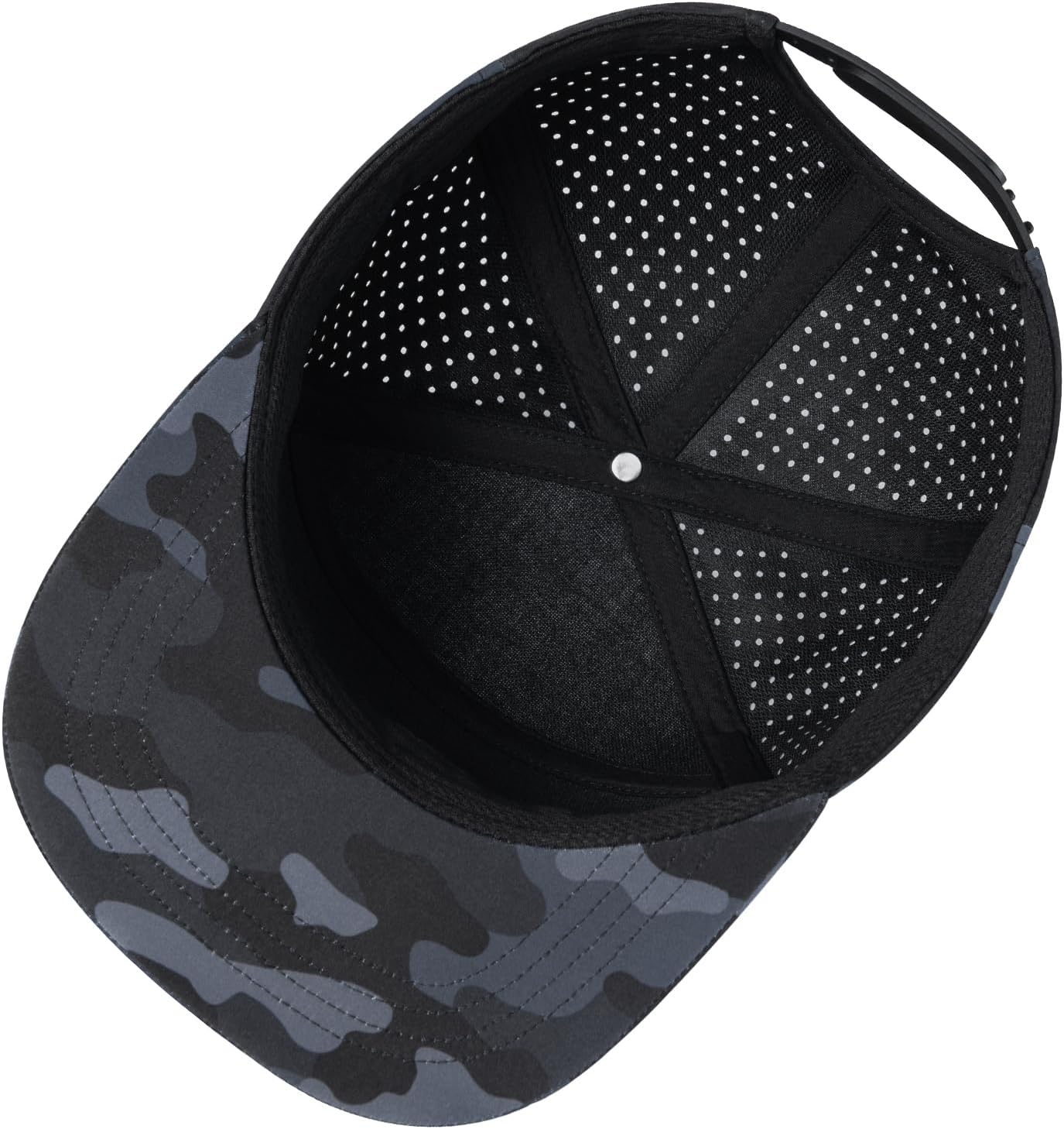 FEINION Men Flat Brim Adjustable Performance Hat Snapback Laser Perforated Baseball Cap - Image 6