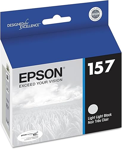 Cartucho de tinta Epson UltraChrome K3 157 Inkjet T157120 Photo, de color negro, Negro claro claro