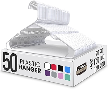 Utopia Home White Plastic Hangers