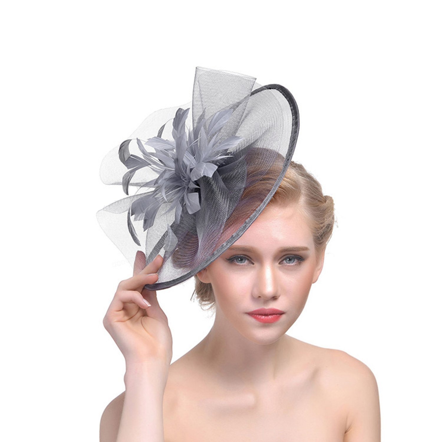 The latest design style Wedding Fascinator Hat for Women Feather Mesh