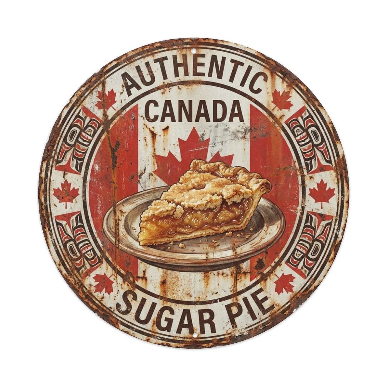 Olhnbad Style Canada Travel Sugar Pie Dessert Sweet Cuisine Metal Tin Sign