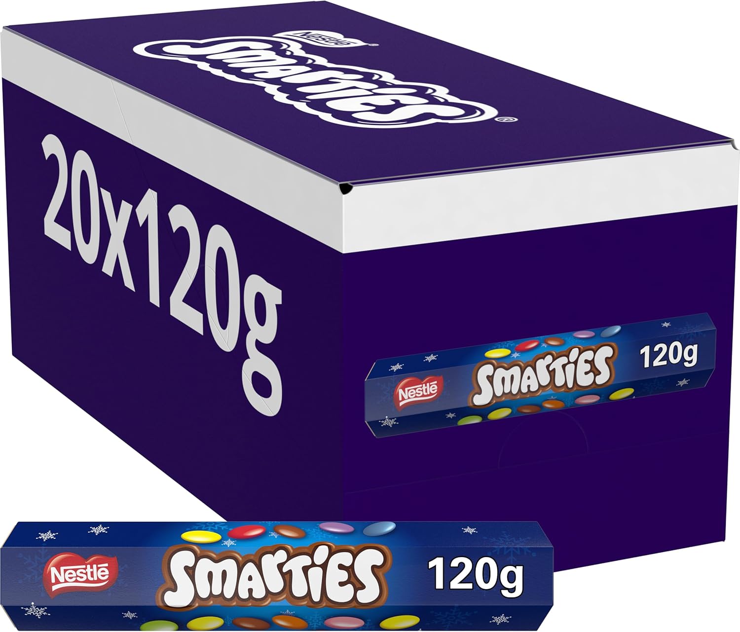 Smarties Milk Chocolate Giant Tube 120g (Pack of 20) Milk Chocolate