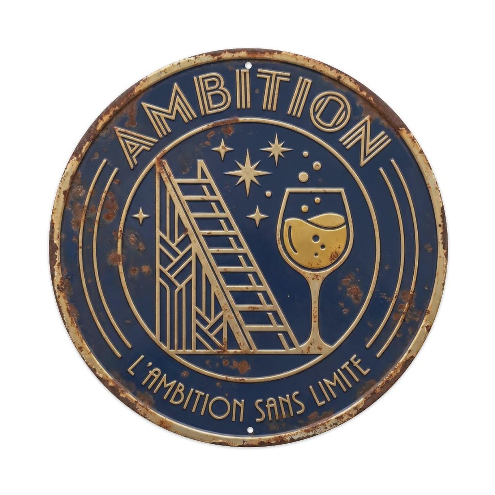 Ambition Humorous Lounge Ambition Vintage Metal Tin Sign Plaque Wall Decor for Cafe, Club Bar, Office, Garden Metal Poster 8x8Inch