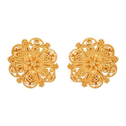 Bodha Traditional IndianTraditional Indain Ethnic Bridal Plain Gold Studs for