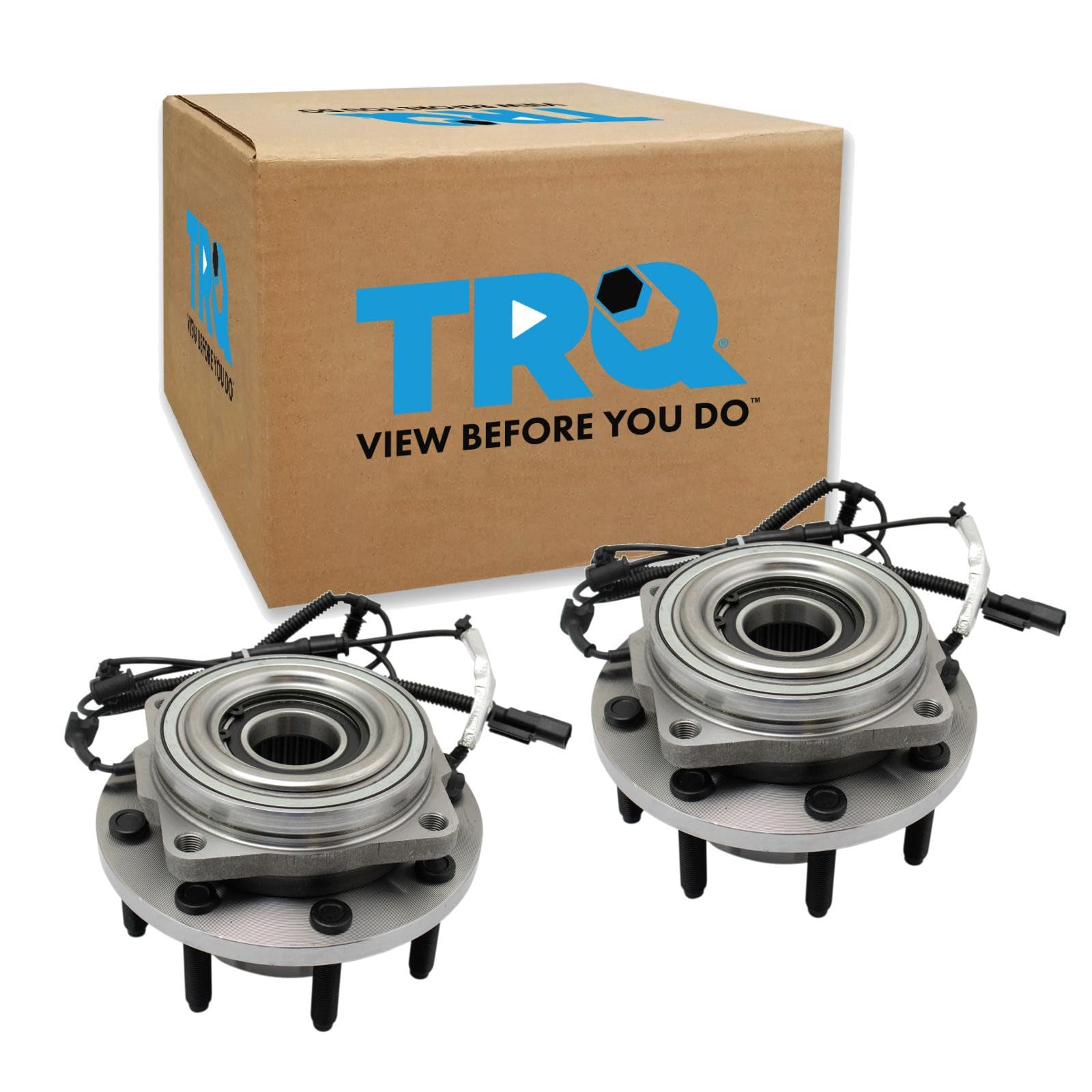 TRQ Front Wheel Bearing &amp; Hub Assembly Set | For 17-22 Ford F-350 Super Duty F-250 with Single Rear Wheels SRW Pair