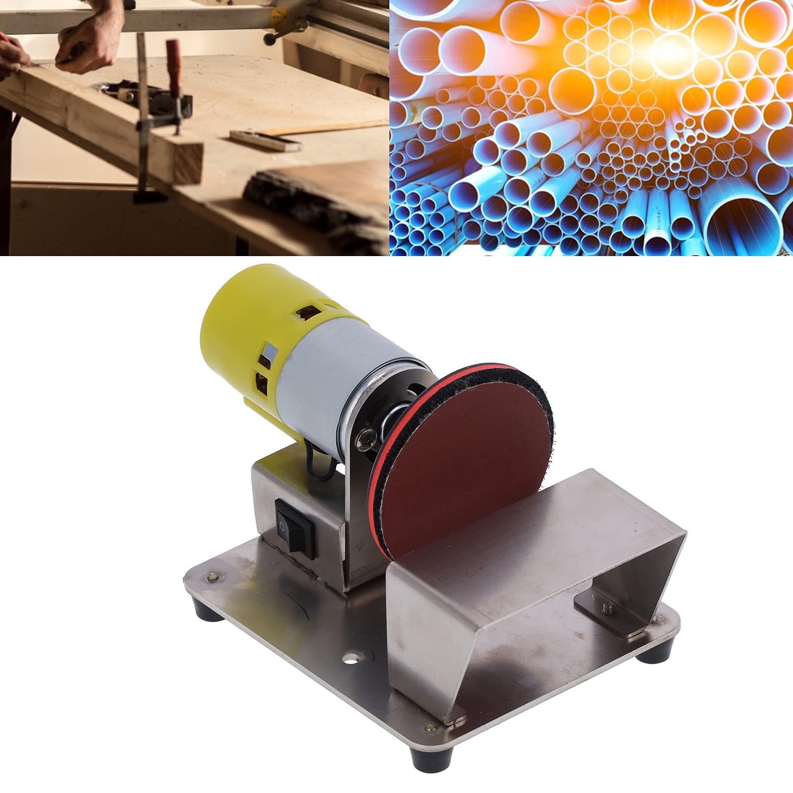 Ponceuse à Disque Électrique Combinée 3 Pouces Large Tension pour Bois Plastique Verre
