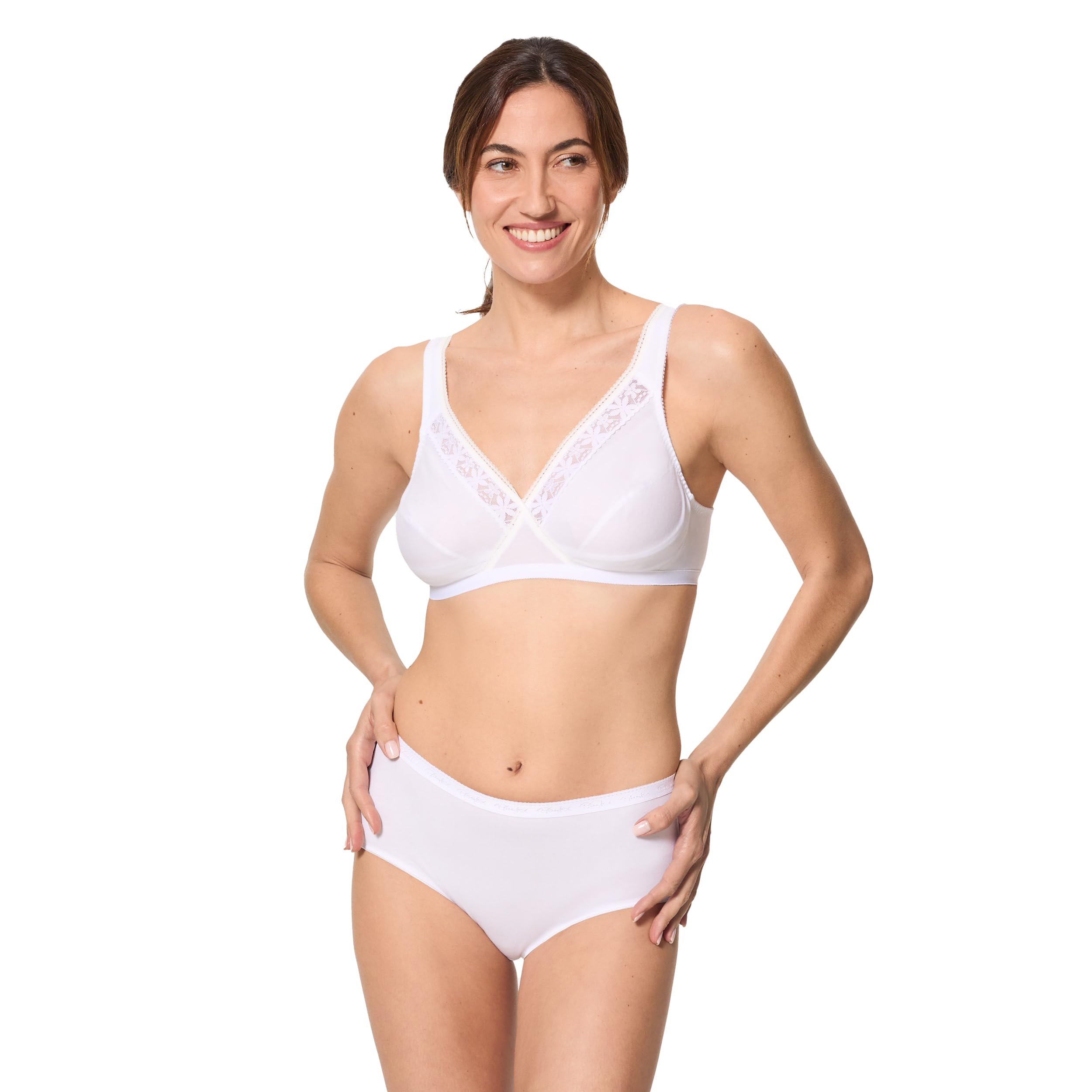 Playtex Reggiseno Senza Ferretto in Cotone (Pacco da 2) Donna x2, Bianco, 36/4C