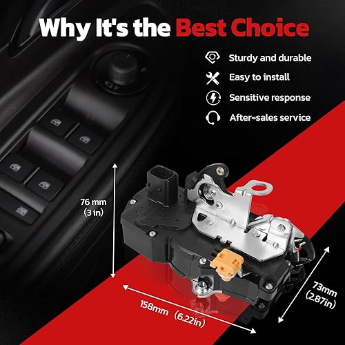 Vista 14 de OTUAYAUTO Actuador de cerradura de puerta delantera izquierda - Reemplazo para Chevy Silverado 1999-2007, Tahoe Suburban 2000-2006, GMC Yukon