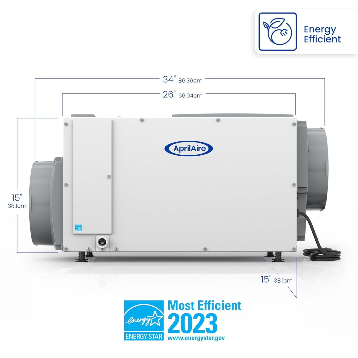 Aprilaire E100 Gray 100-Pint Whole House Dehumidifier