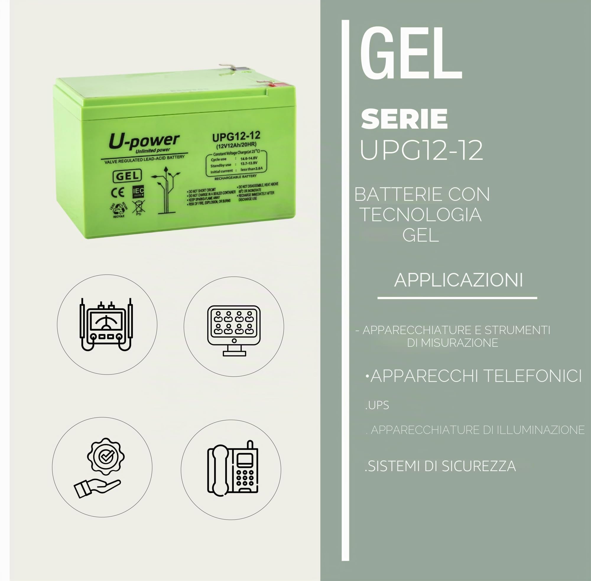 Batteria Piombo Gel 12Ah 12V