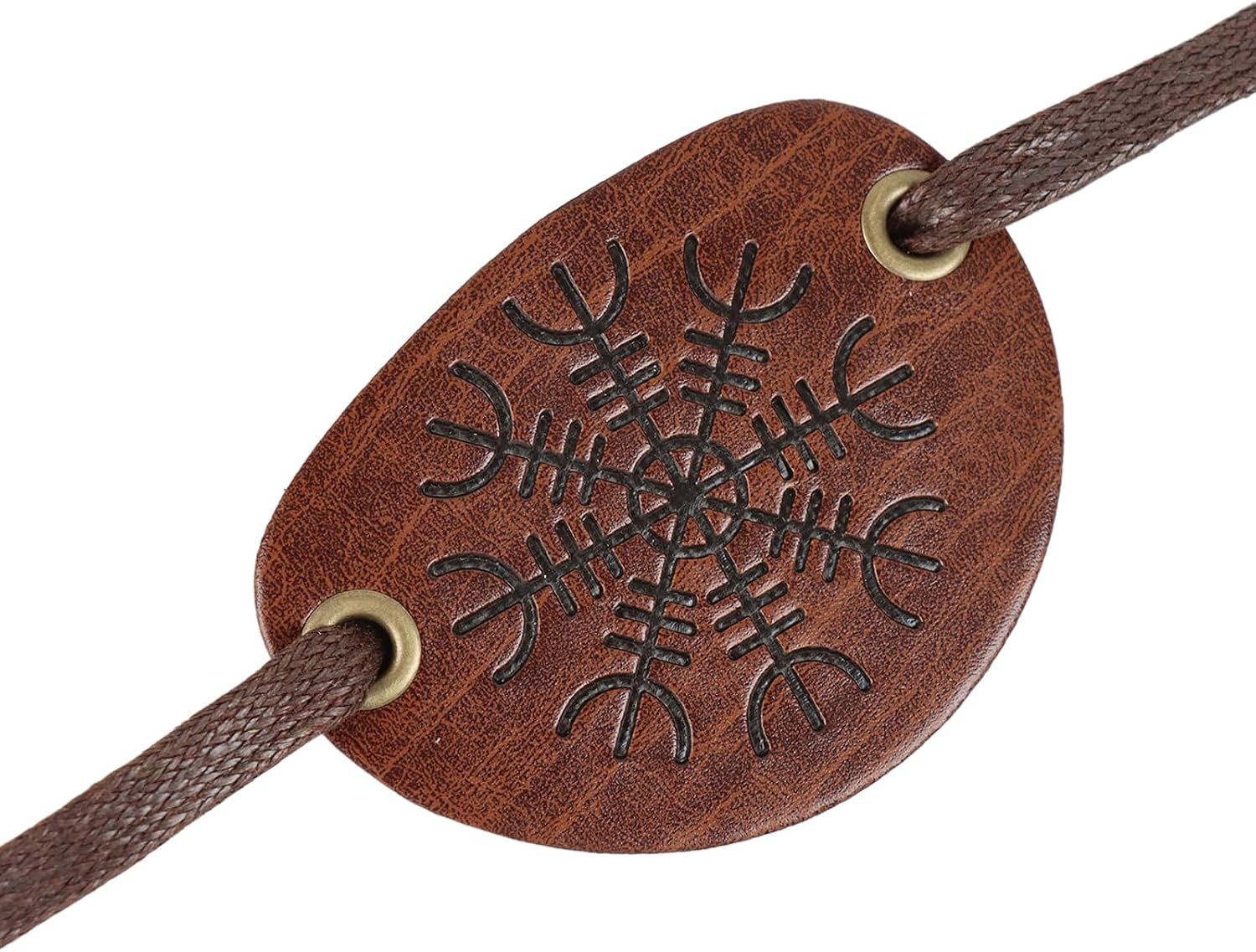 BXT 2 Pcs Medieval Embossed Pirate Eye Patch Adjustable Leather Vintage Gothic Pirate Eye Cover Halloween Cosplay Costume