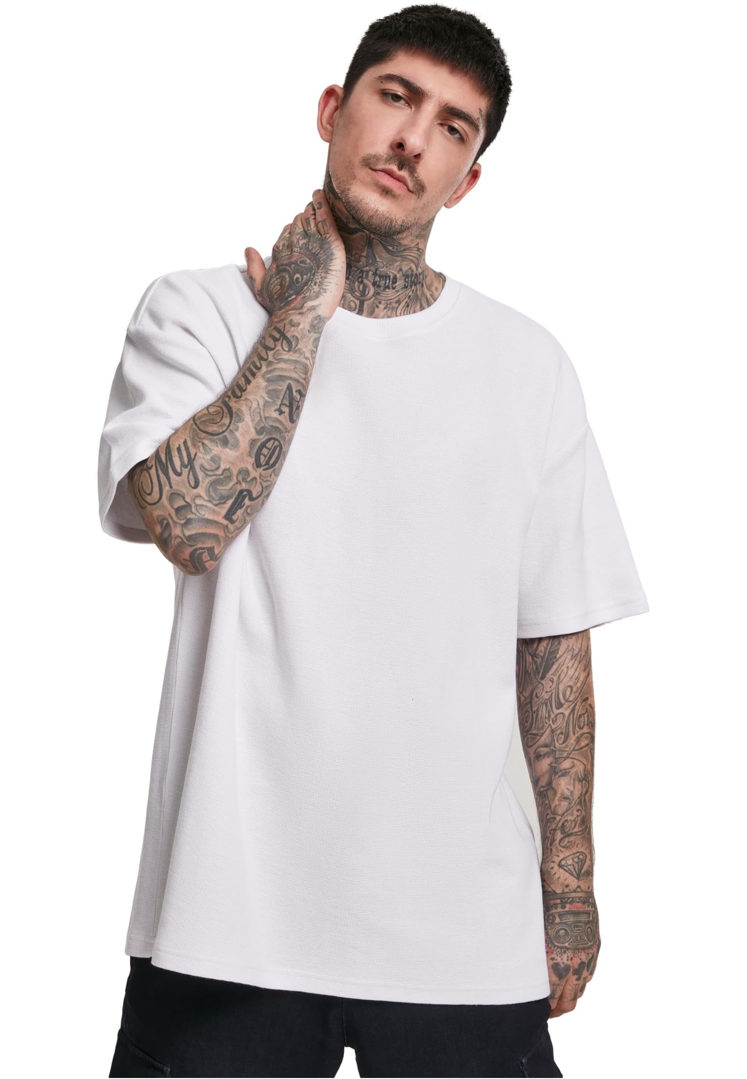 Urban Classics Men's Oversized Waffle Tee T-Shirt Not Applicable, White (White 00220), Xx-Large