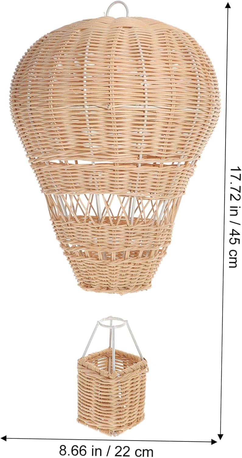 balacoo Handmade Rattan Hot Air Balloon Ornament Decorative Hanging Balloon for Bedroom Decorations Boys and Girls Decor Wedding Christmas Party