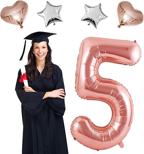 Miniatura 7 de Globos de oro rosa de 40 pulgadas con el número 16 | Globos de papel de aluminio para cumpleaños de 16 años para niños y niñas | Globo gigante