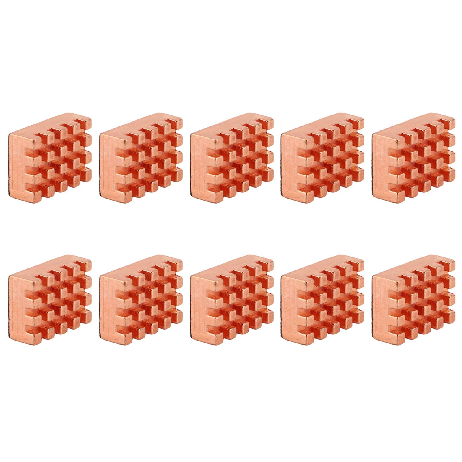 10x miedziane radiatory chłodzące VGA RAM, radiator chłodnicy 15x10x5mm dla , VGA RAM, chipy IC, Mosfet SCR (z podkładkami termicznymi)