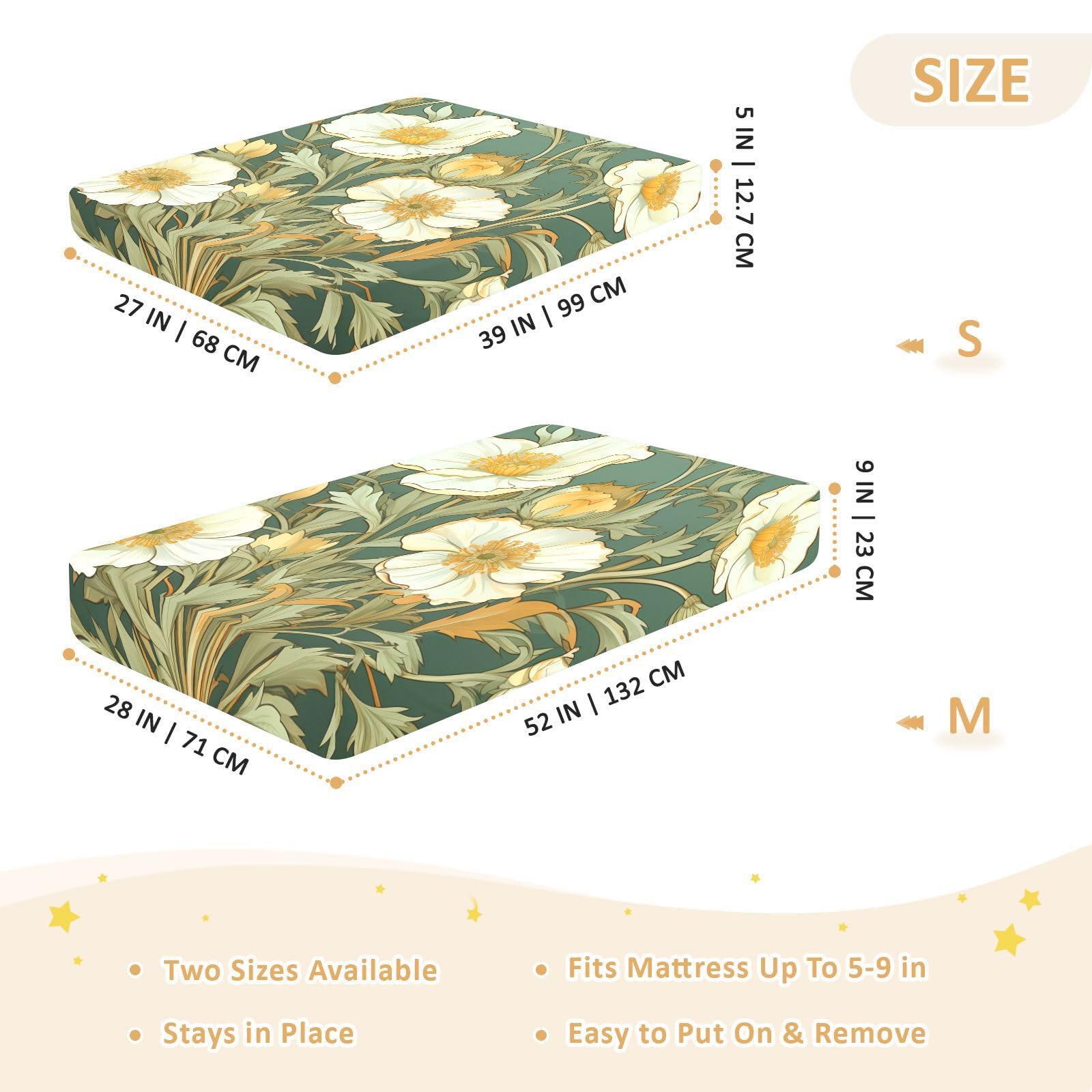 Elegantes Blumenmuster Kleinkind Bettlaken Weiche Baumwolle Baby Spiellaken,Passend für Matratze Laufstall