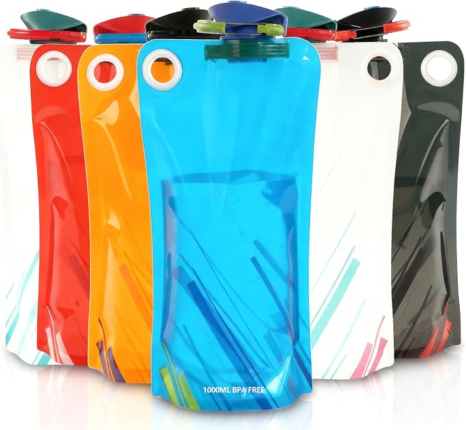 YCVSKY Collapsible 1000ML Water Bottle for Travel and Hiking