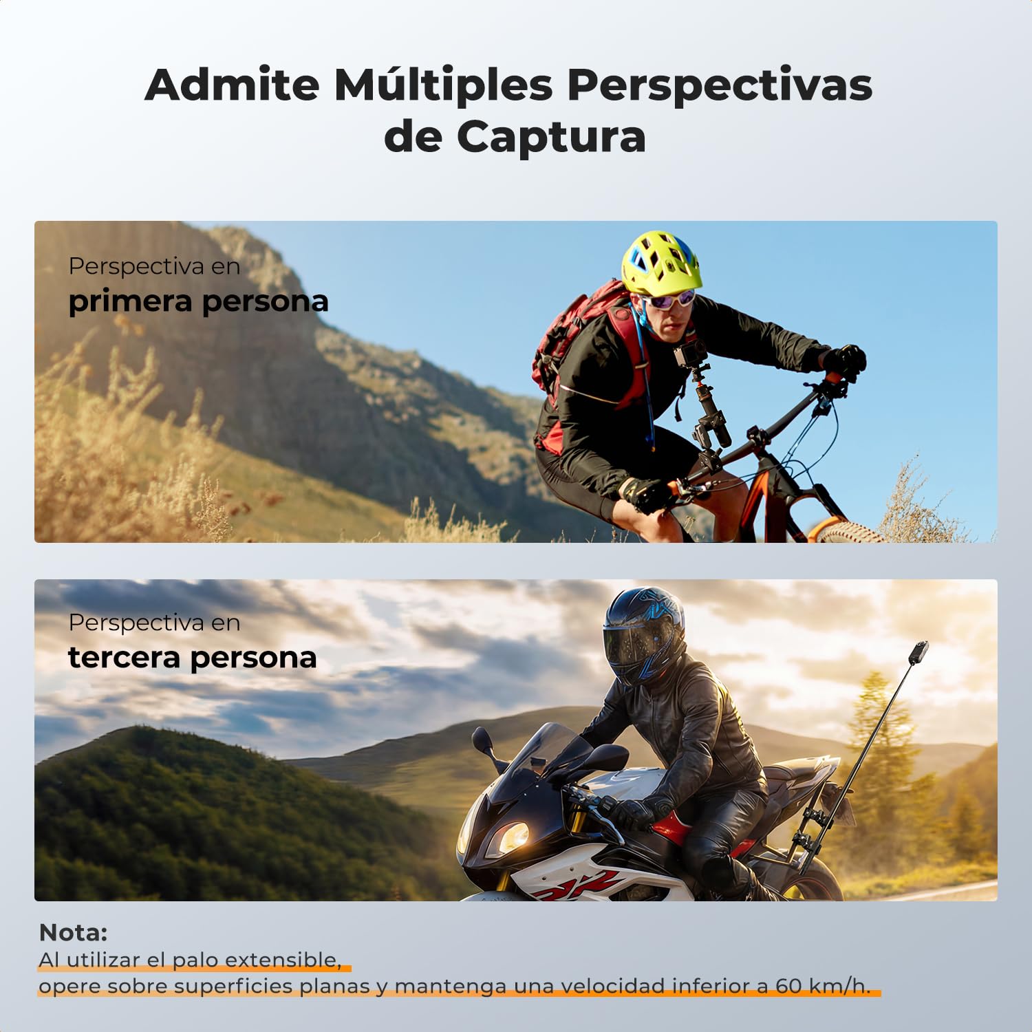 K&F CONCEPT Soporte de Cámara con Doble Abrazadera Súper y Cabezal de 360°, Montaje para Manillar de Bicicleta/Moto, para Poste, Trípode, Mesa, Bandera, Sombrilla — view 7