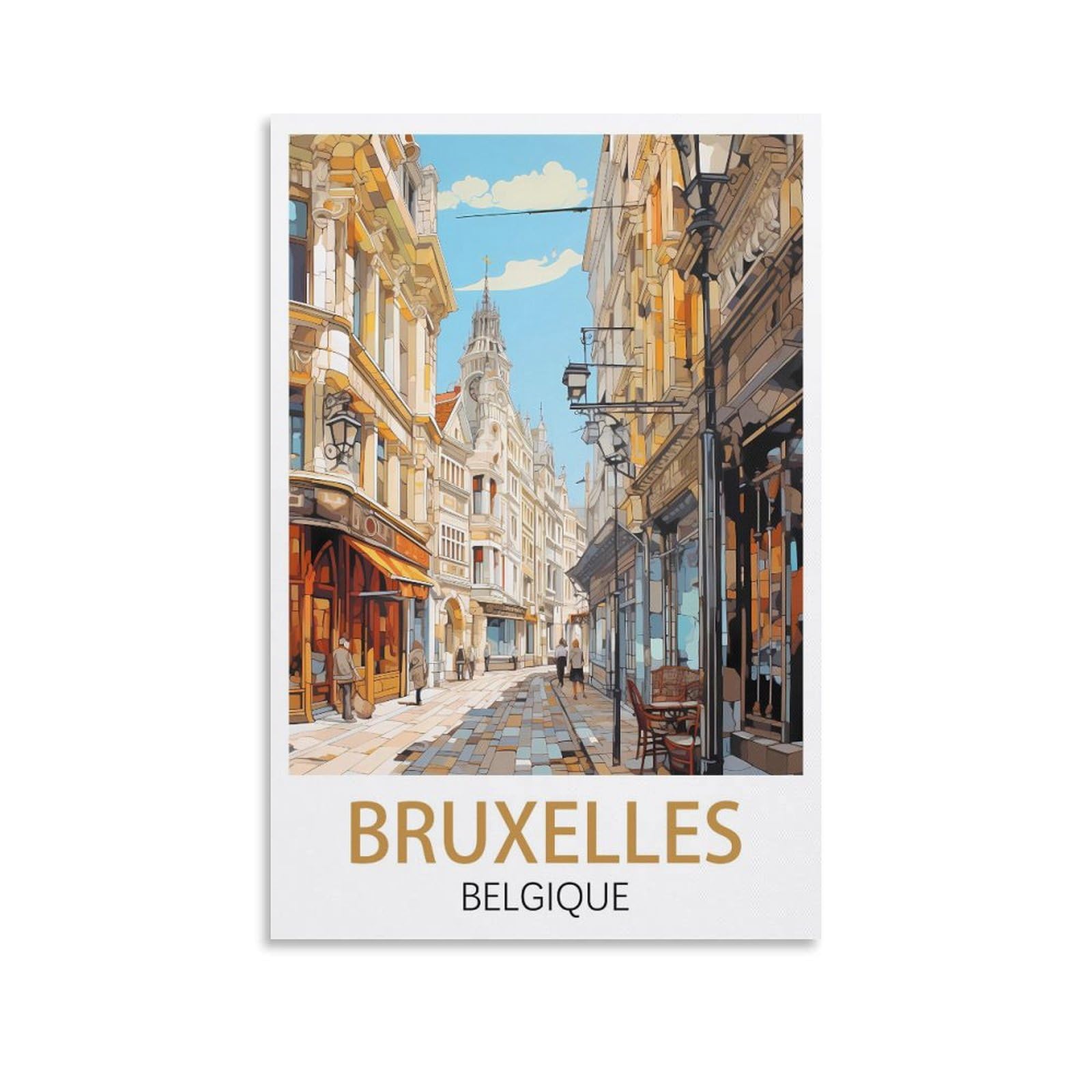 LOSNABO Bruxelles Belgique Vintage Travel Posters 08x12inch(20x30cm) Canvas Wall Poster And Art Picture Print Modern Home Bedroom Decor, Unframe-style