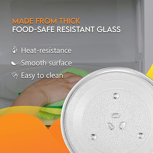 Miniatura 5 de Bandeja giratoria de vidrio para microondas de 10.5 pulgadas compatible con GE General Electric. Número de pieza WB48X21336 reemplaza a PS8755334.