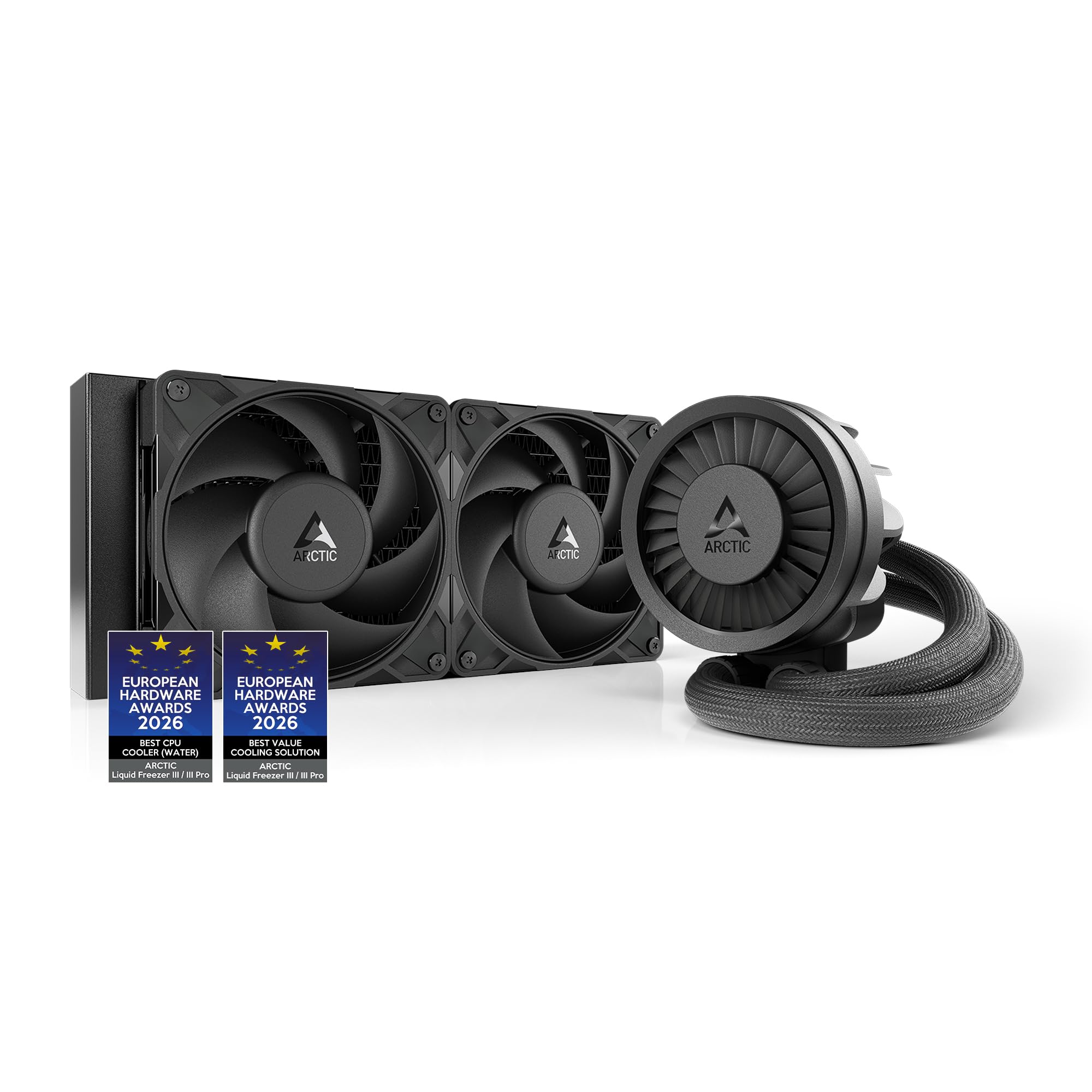 ARCTIC Liquid Freezer III Pro 240 - Refrigerador de CPU AIO, 2 x 120 mm Refrigeración por Agua, 38 mm Radiator, Bomba PWM, Ventilador VRM, AMD AM5/AM4, Intel LGA1851/1700 Marco de Contacto - Negro
