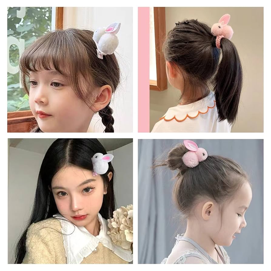 ⓝⓔⓦ【着ぐるみうさちゃん】ベビーヘアクリップ　キッズヘアクリップ　ヘアゴム ⓝⓔⓦ【編みぐるみうさちゃん】ベビーヘアクリップ キッズヘア