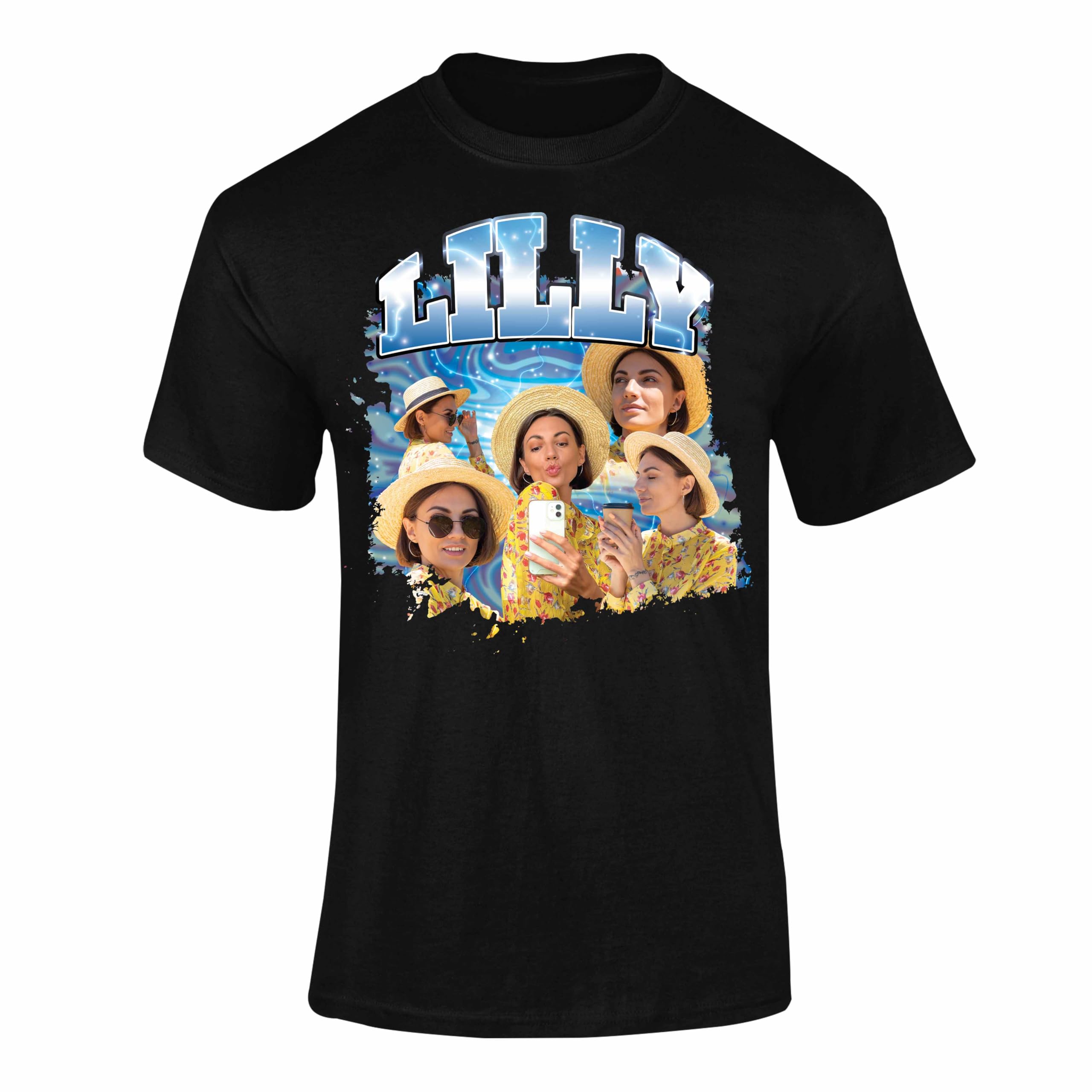 Personalised Custom Bootleg Rap T Shirt Vintage Collage T-Shirt Top Design - Vintage 90s Style Retro Tee, Birthdays, Christmas Music Fans, I Love my Girlfriend tshirt