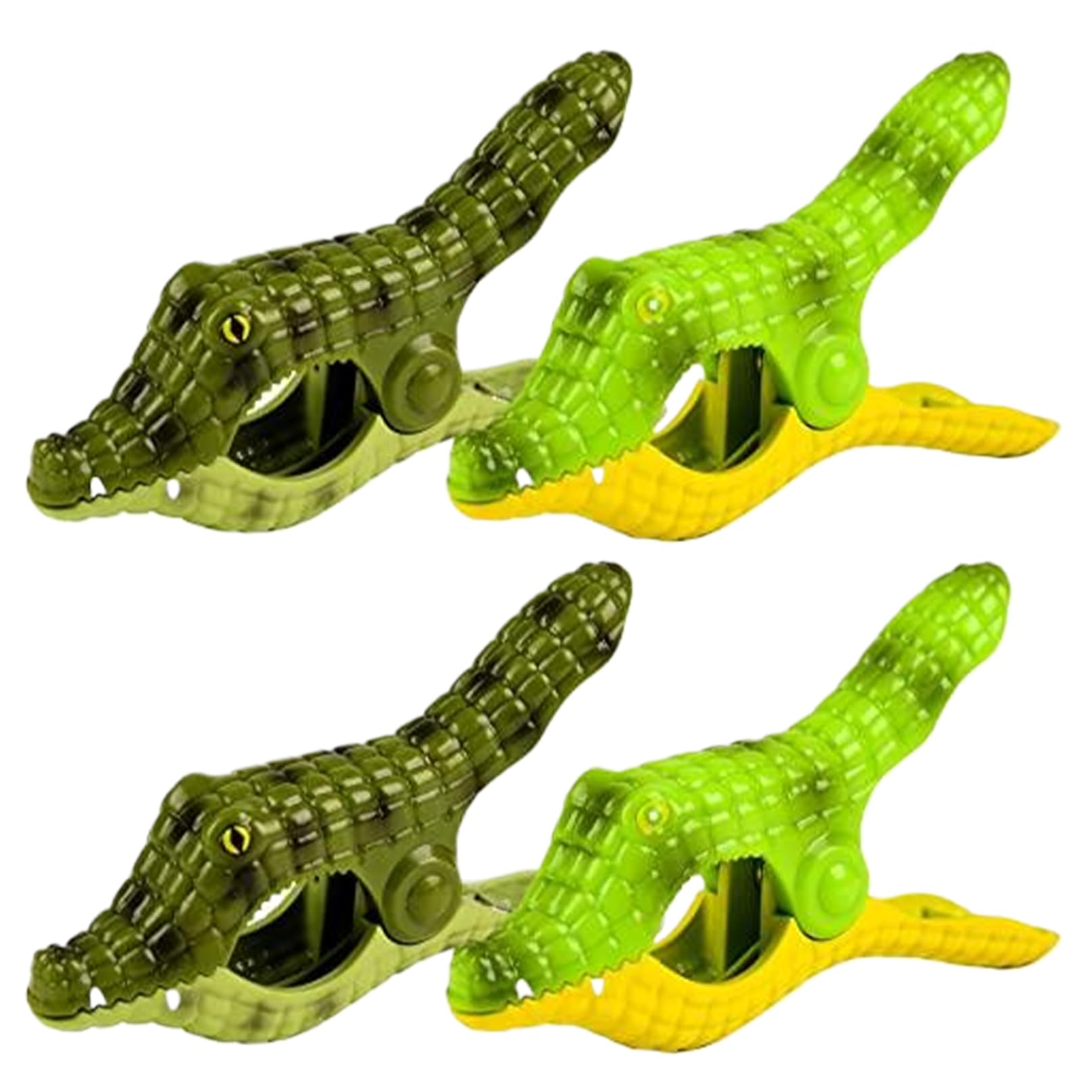 Tsawntd 4PCS Beach Towel Clips Cartoon Crocodile Beach Chair Clips 5.2x1.1x3 Inch Towel for Chairs ABS for Outdoor Hanging Clothes for Chairs