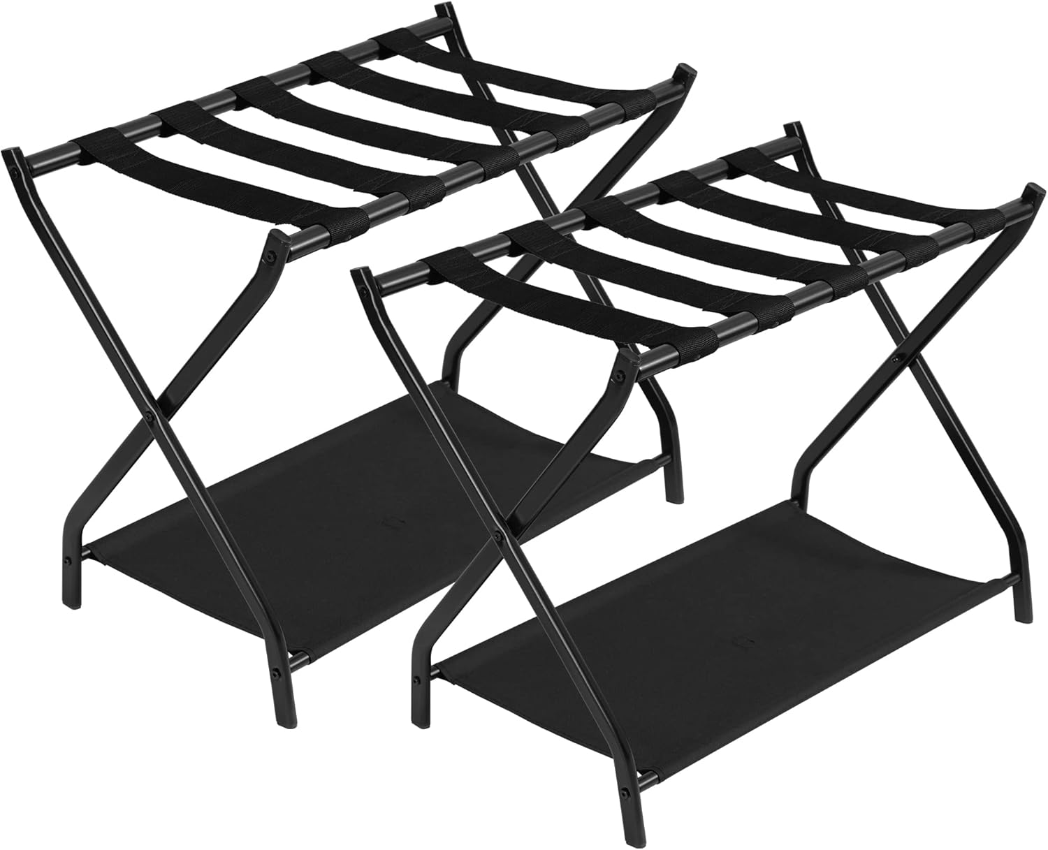 Heybly Luggage Rack,Pack of 2,Steel Folding Suitcase Stand