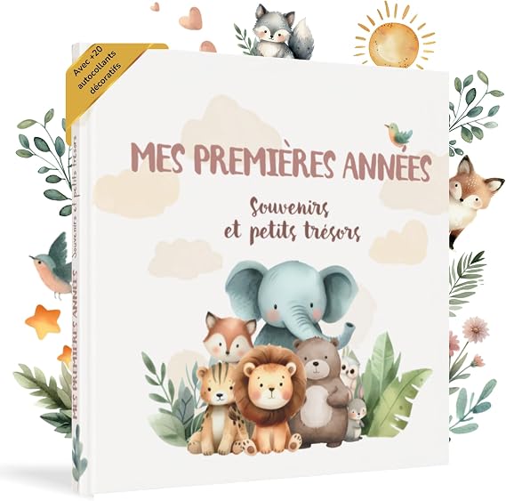 HuBorns Album Souvenir de Naissance et Livre de Bébé 5 Ans HuBorns Friends