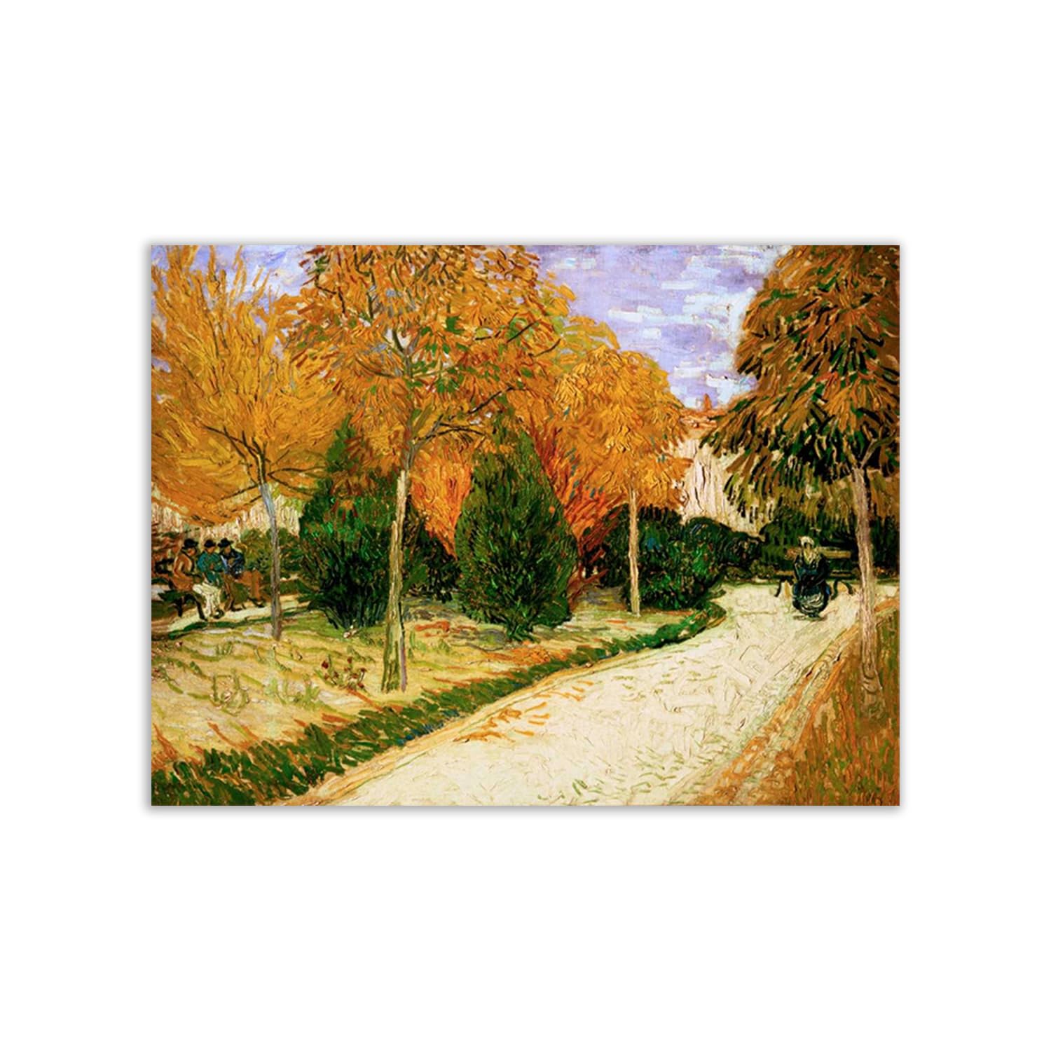 Poster Vincent Van Gogh Garden in Autumn 100x75cm pour habiller un grand mur blanc vide