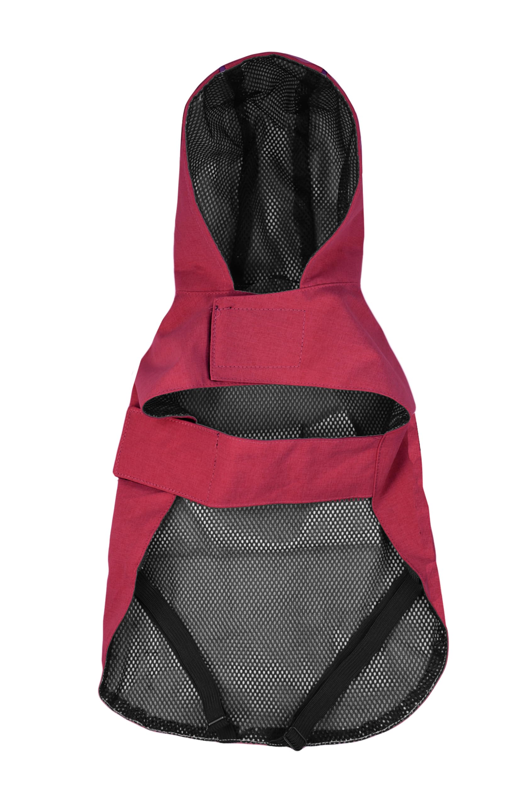 Record - Imperméable pour Chiens Diran Pliable avec Capuche, Coupe-Vent. avec élastiques pour Pattes arrière et Bandes réfléchissantes. Pratique et Protecteur pour Chaque Climat | Rouge, 7XL