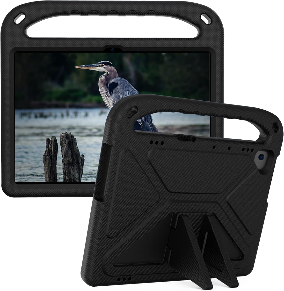 Kids Case Compatible with Huawei Mediapad T5 10 10.1 Inch 2018, Lightweight EVA Shockproof Stand Protective Cover,Kid Friendly Cute Tablet Cover W Shoulder Strap (Black)