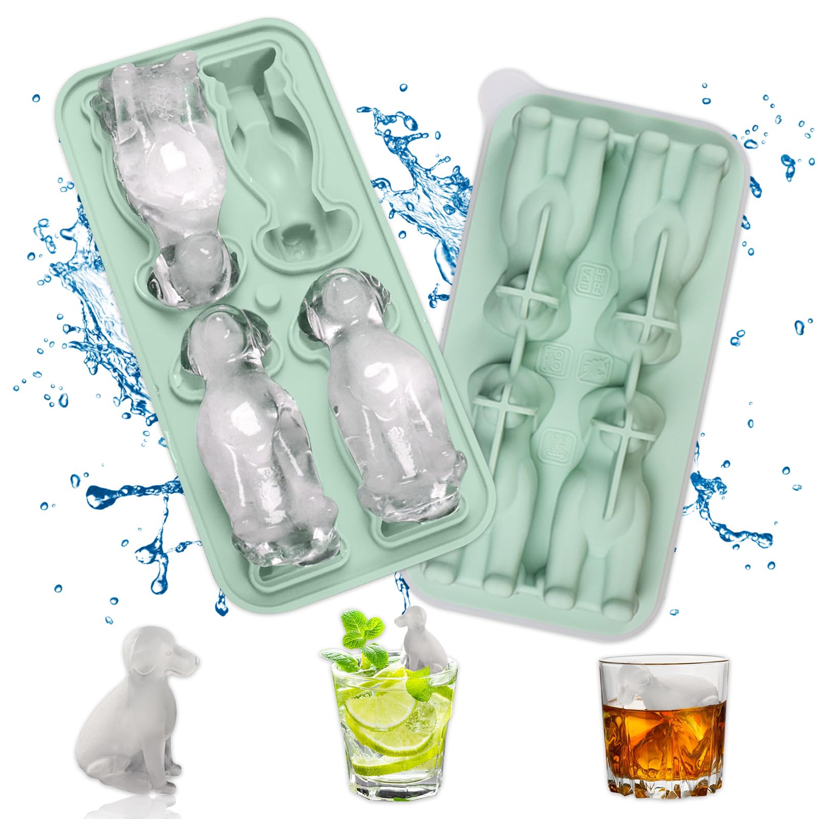Stampo Per Cubetti Di Ghiaccio In Silicone Con Coperchio E Imbuto, Forma A Sfera, Per Whisky E Cocktail, Divertente E Senza BPA - 2
