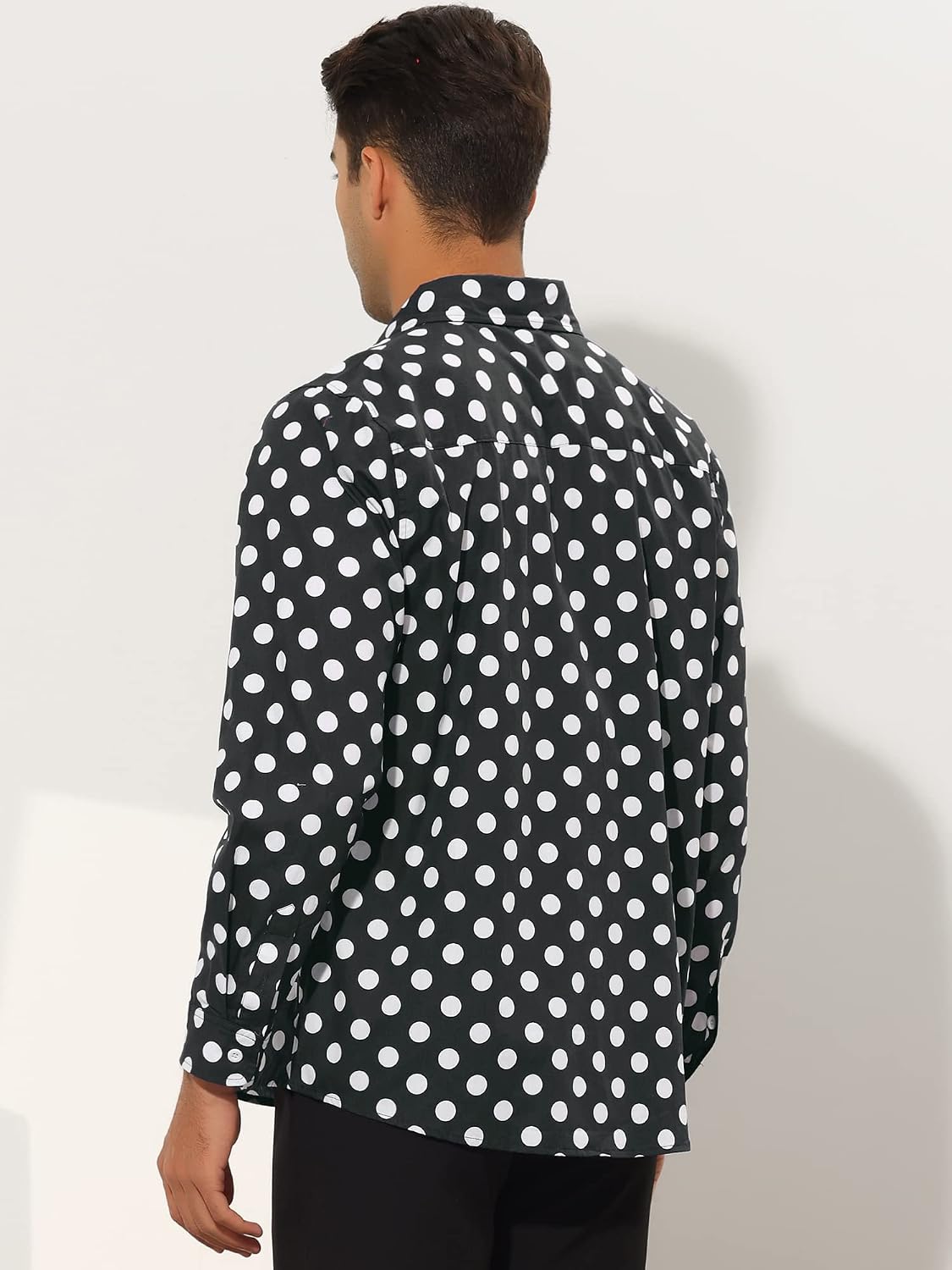 Lars Amadeus Polka Dots Dress Shirt for Men's Button Down Long Sleeve Casual Business Shirts