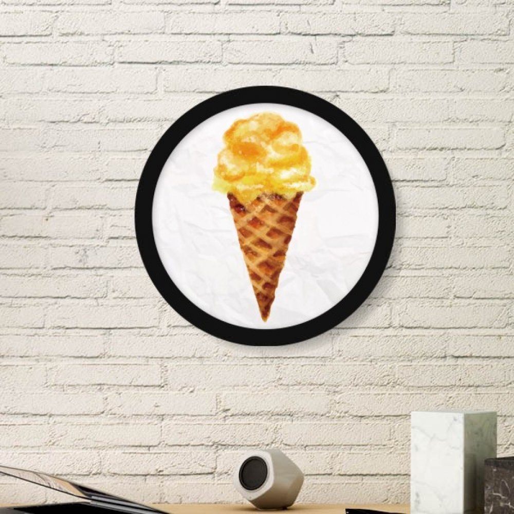 Cadre en bois rond aquarelle jaune crème une idée cadeau décoration maison