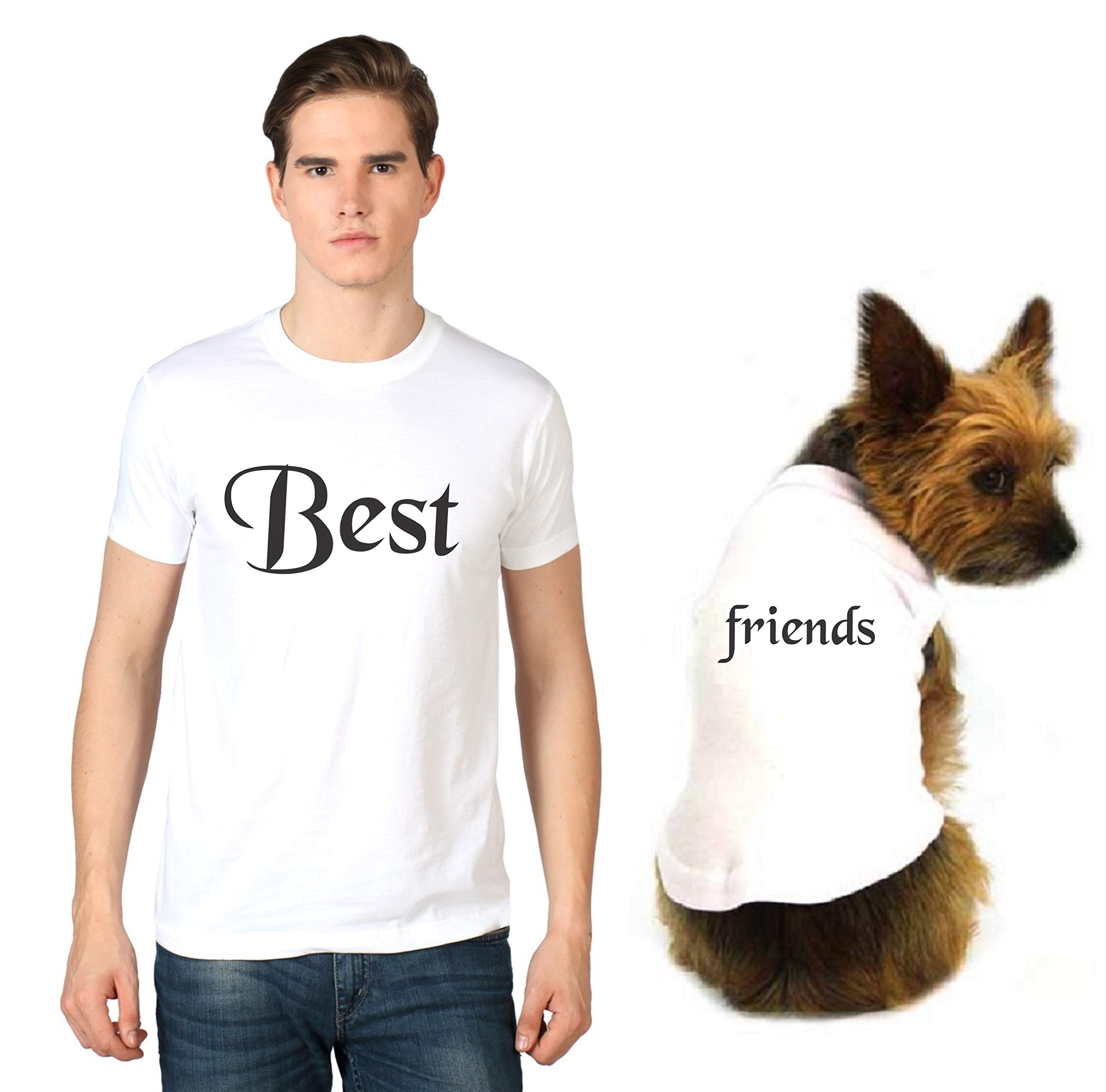 The Tee Shop Pet & Parent Matching Pair-up Cool Funny Quote Printed T-Shirt for Dog Cat Owners | Best Friend (Human - S, Pet - XS)
