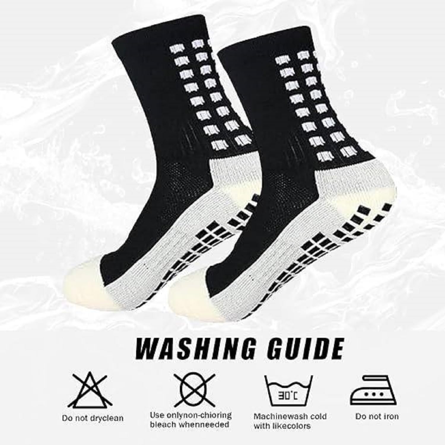 DIVUE Athletic Sport Anti-slip Socks for Men Women (Free Size | 1 Pair) | Crew Length Non-slip Rubber Grip Thicken Cushion socks for footballers, Rugby, Cricket, Yoga, Badminton, Baseball, Sports 4