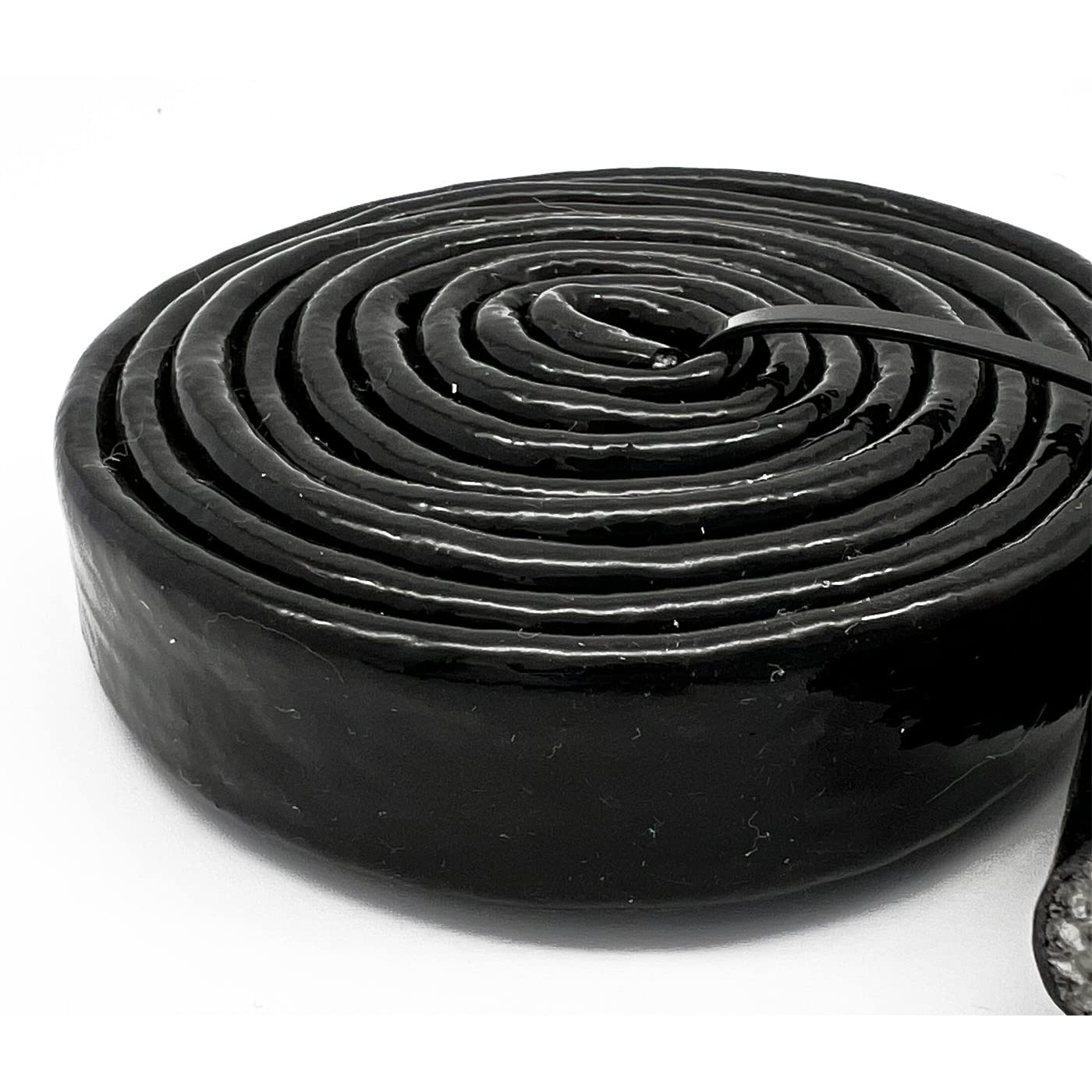 Funda térmica de fibra de vidrio recubierta de silicona negra de 25 mm de diámetro interior de 1 pulgada para líneas de manguera y cableado eléctrico, 10 pies