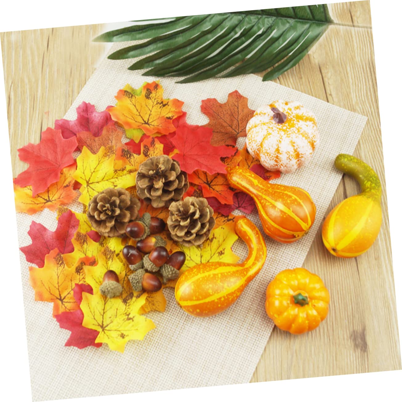 Zerodeko Decorative Acorns Thanksgiving Centerpiece Fall Leaves Decor Desk Topper Autumn Decorations Fall Decor Leaf Decor Autumn Leaf Home Decor Dining Room Table Decor Pumpkin Artificial