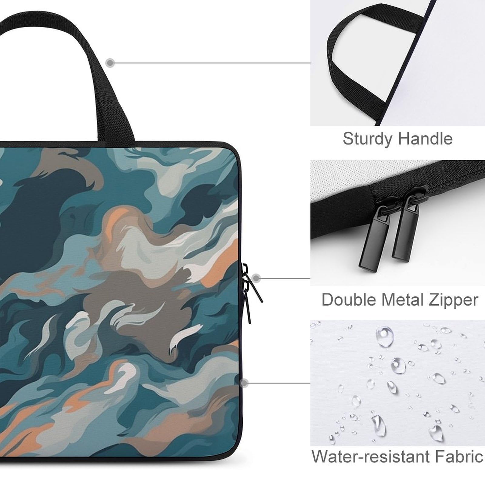 Custodia per computer portatile da 13", ultra sottile, leggera e impermeabile, in neoprene resistente, con tracolla, colore: blu