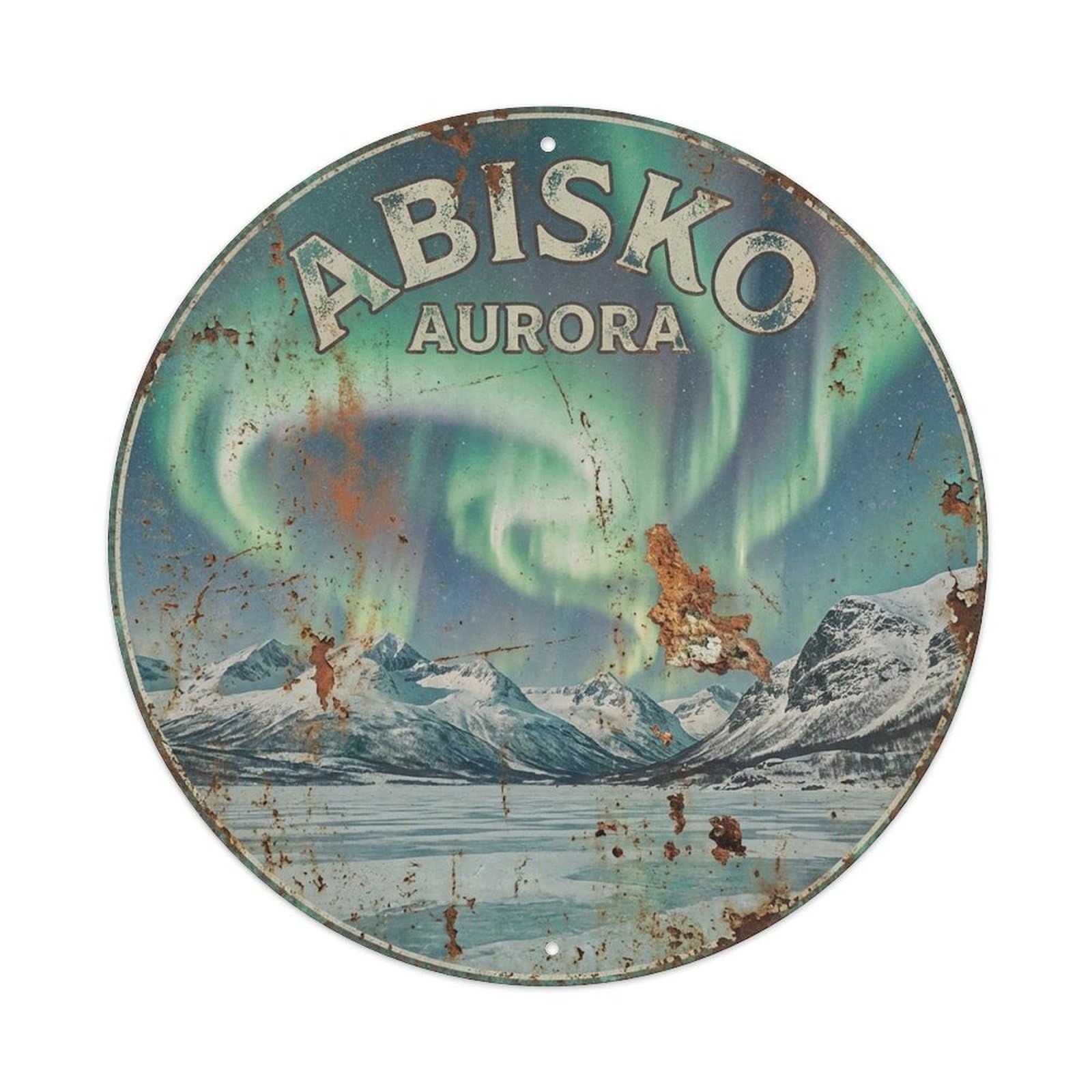 Sweden Vintage Travel Abisko Vintage Metal Tin Sign Plaque Wall Decor for Cafe, Club Bar, Office, Garden Metal Poster 8x8Inch