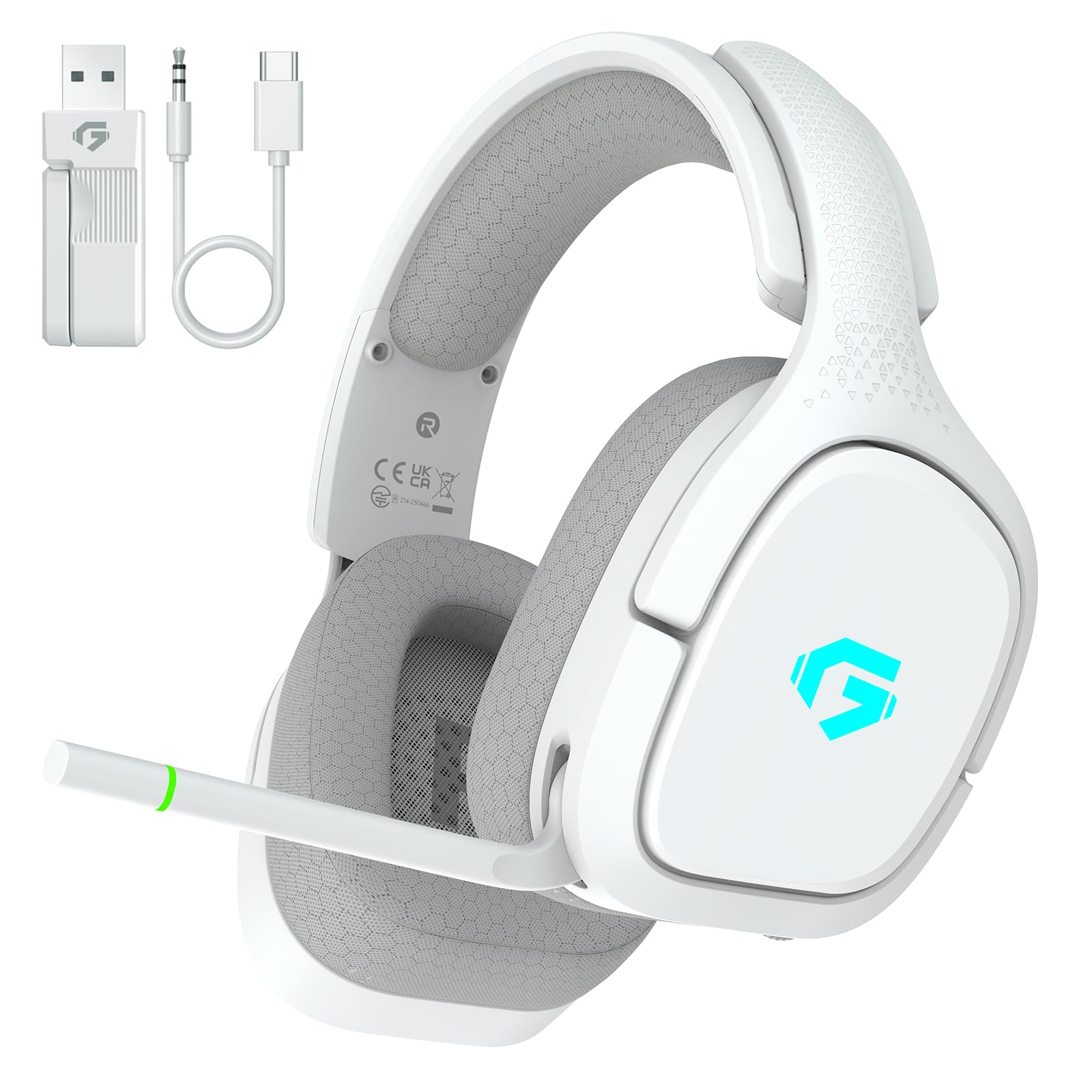 2 4GHz Wireless Gaming Headsets for PS5 PS4 PC Switch - Bluetooth 5 4 Gaming Headphones with Noise