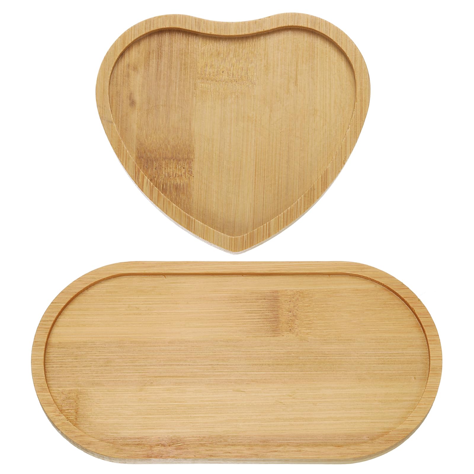 MECCANIXITY Bamboo Coaster Placemat Natural Wooden Drink Coasters for DIY Handmade Material Base Mosaic Production Handmade Home Decor Gifts Heart and Oval