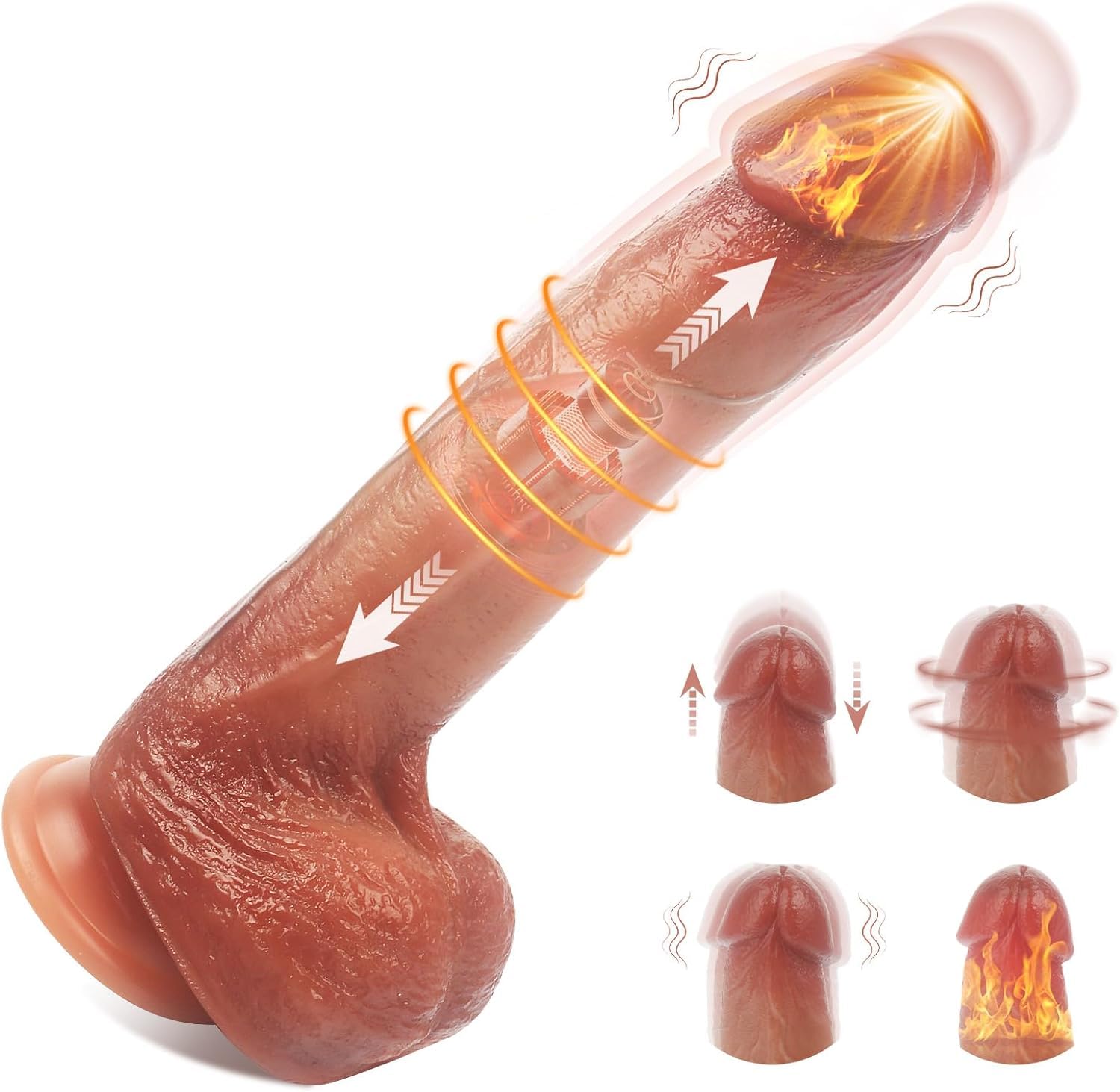 Thrusting Dildo Vibrator Adult Sex Toys for Women 4IN1 Anal Dildo 9 8 Inch Realistic Dildo with Suction