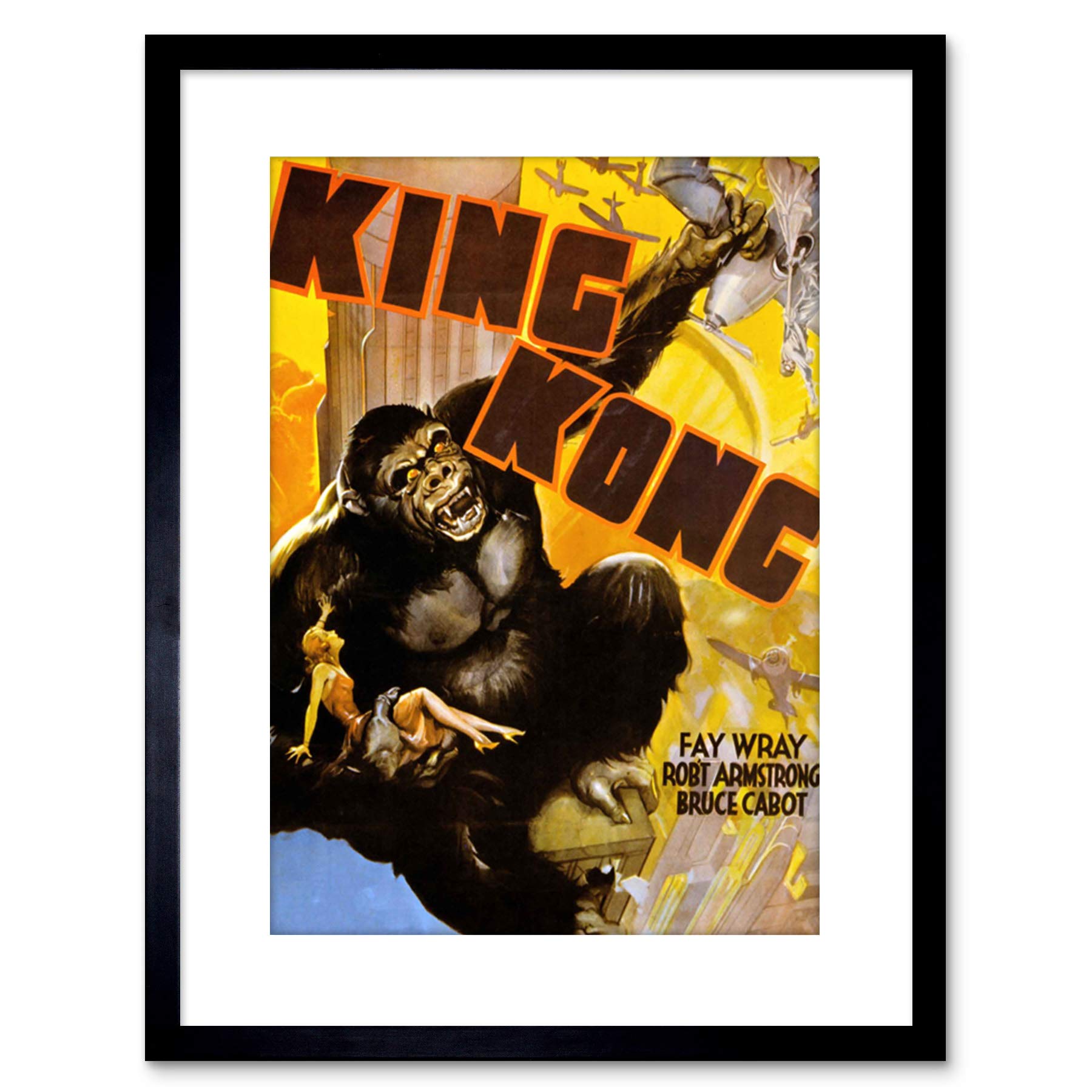Wee Blue Coo Movie Film King Kong Classic Gorilla New York Horror Framed Wall Art Print
